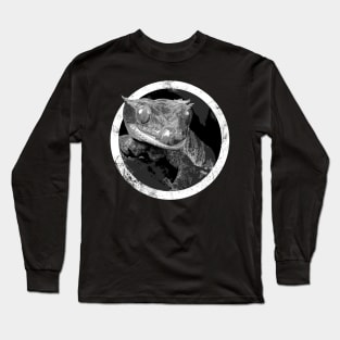 Distressed Pet Crested Gecko Icon Long Sleeve T-Shirt